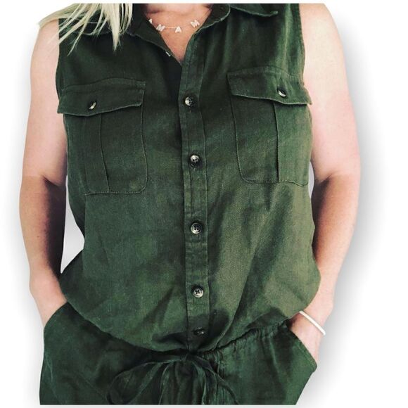 Ralph Lauren | army green short romper - Picture 3 of 6